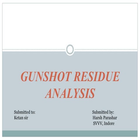 Chemical tests for GSR