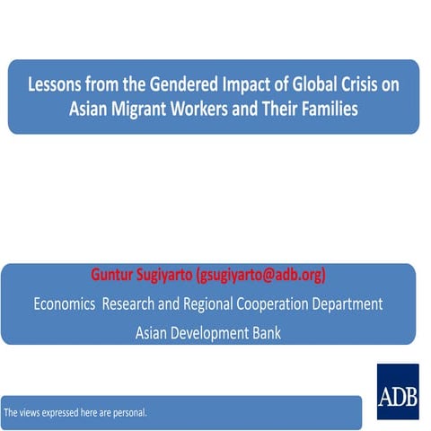 Lessons from the Gendered Impact of Global Crisis on Asian Migrant Workers an...