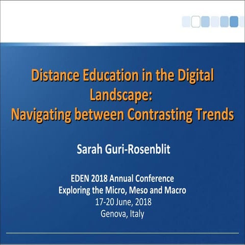 Distance Education in the Digital Landscape: Navigating between Contrasting T...