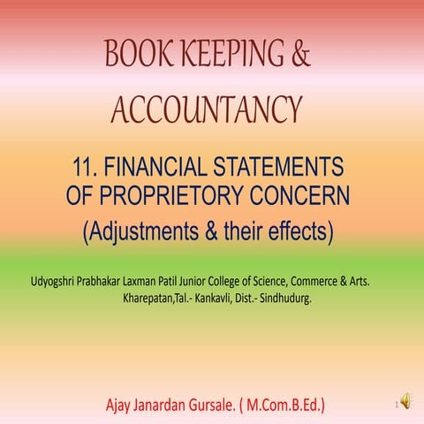 Gursale sir final accounts adjustment xi