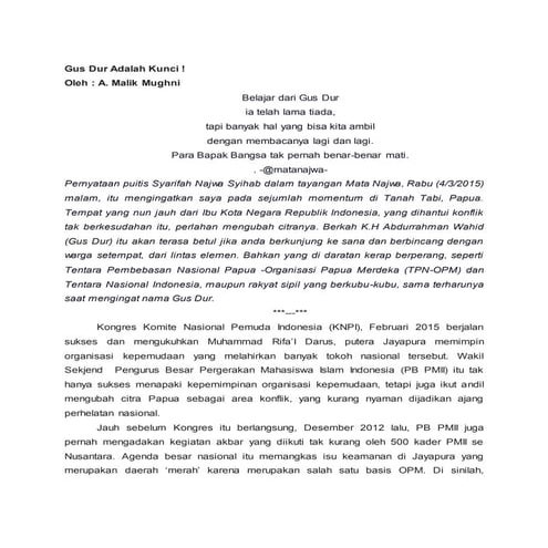 Gusdur dan papua