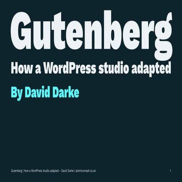 Gutenberg | How a WordPress studio adapted
