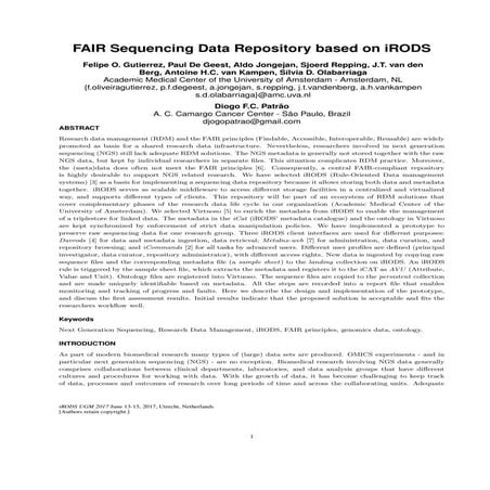 FAIR sequencing data repository based on iRODS