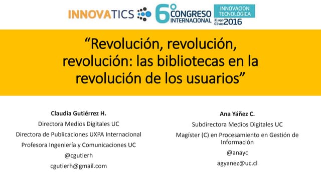 Revolución, revolución, revolución: las bibliotecas en la revolución de los u...