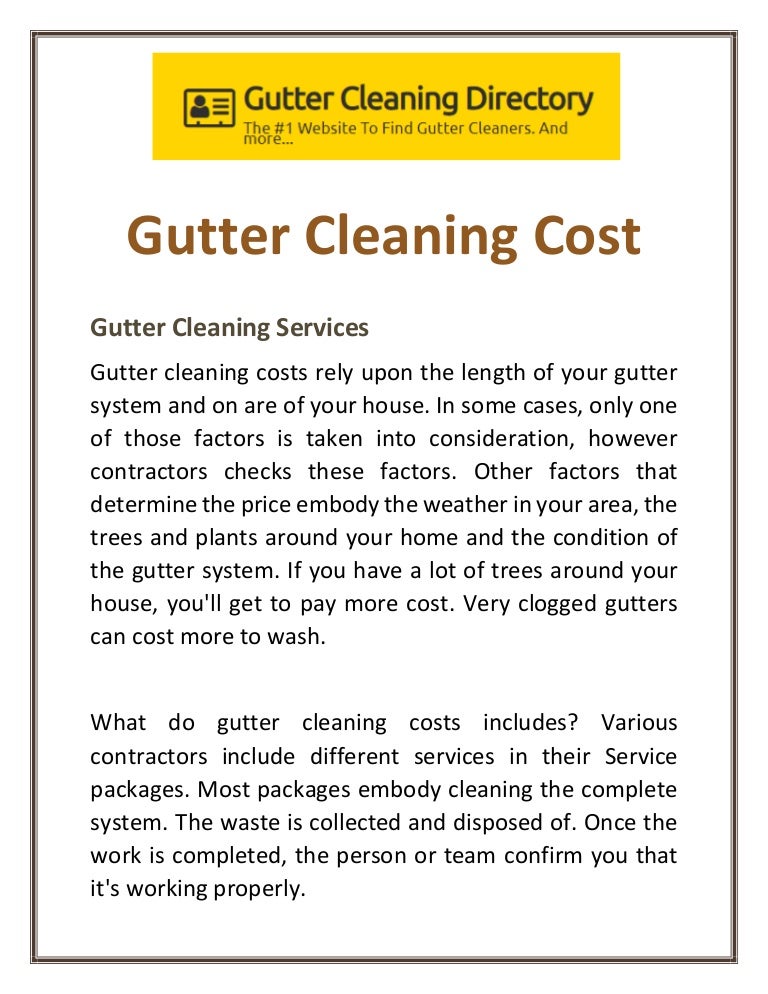 Gutter Cleaning Cost Cost to Clean Gutter