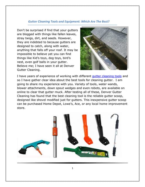 Gutter Cleaning Tools and Equipment...
