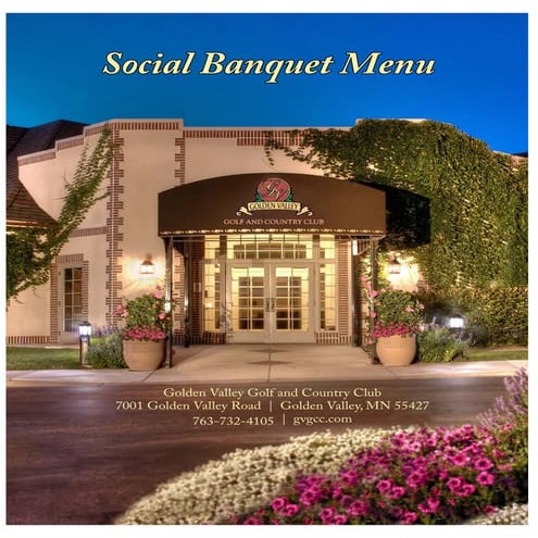Golden Valley Golf and Country Club's Social Banquet Menu