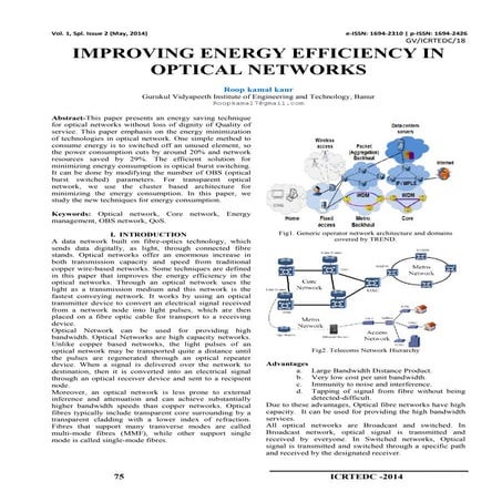 Improving Energy Efficiency in Optical Networks