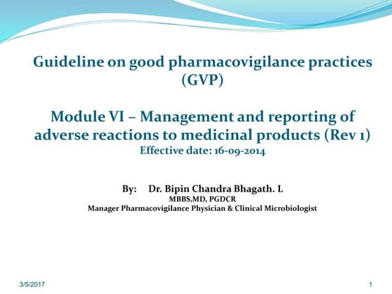Good Pharmacovigilance Practice Module Vi