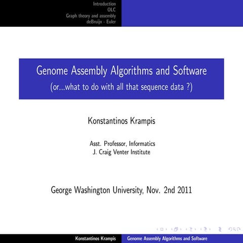 Overview of Genome Assembly Algorithms
