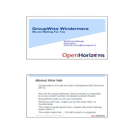 GWAVACon 2013:GroupWise Windermere - OH