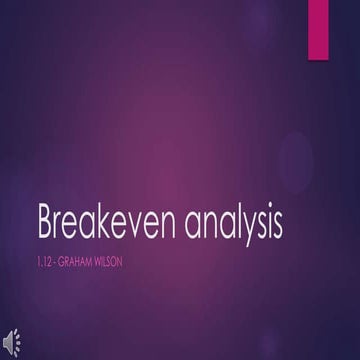 AQA AS A-level - Business Studies - Breakeven Analysis
