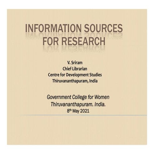 Information Sources for Social Science Research