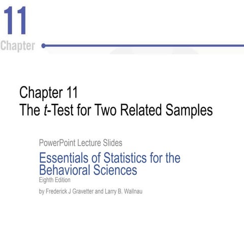 The t Test for Two Related Samples