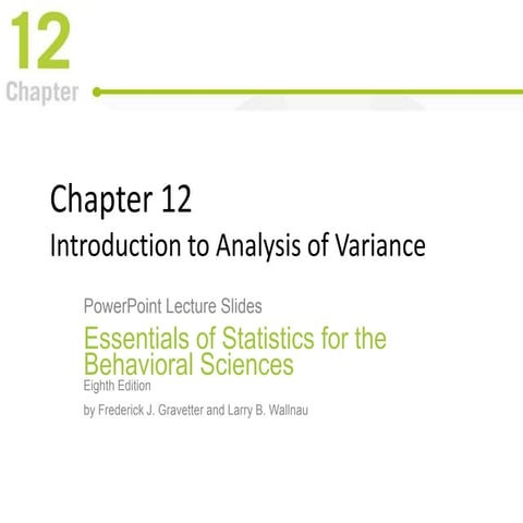 Introduction to Analysis of Variance