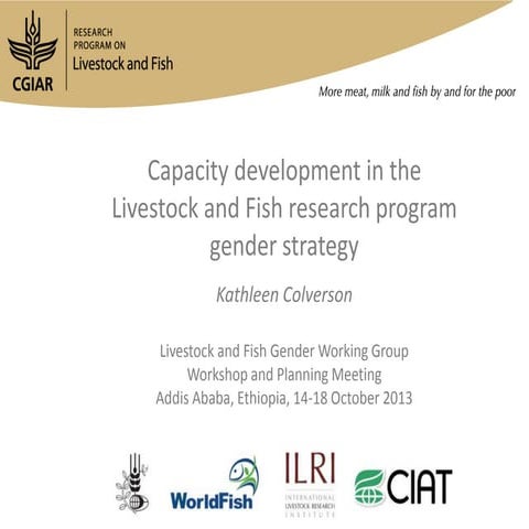 Capacity development in the Livestock and Fish research program gender strategy