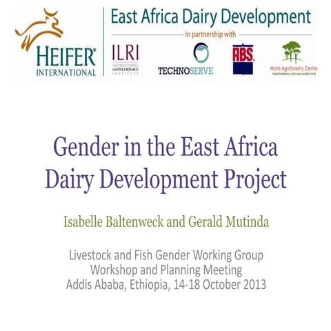 Gender in the East Africa Dairy Development Project