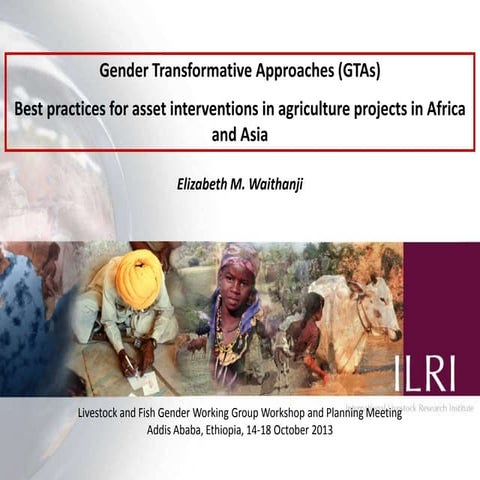 Gender Transformative Approaches (GTAs): Best practices for asset interventio...
