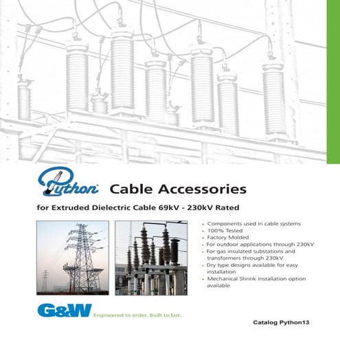 G&W High Voltage Cable Accessories - Joints & Terminations