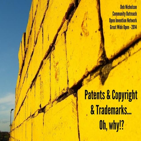 Patents, Copyrights and Trademarks... Oh Why!?