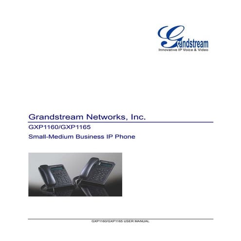 Manual GXP1165 Grandstream Telefone IP