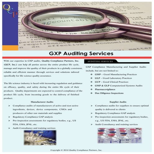 Gxp Auditing Services 2010