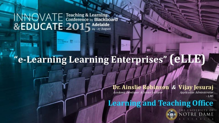 E Learning Learning Enterprises Elle Blackboard Organisations Enr