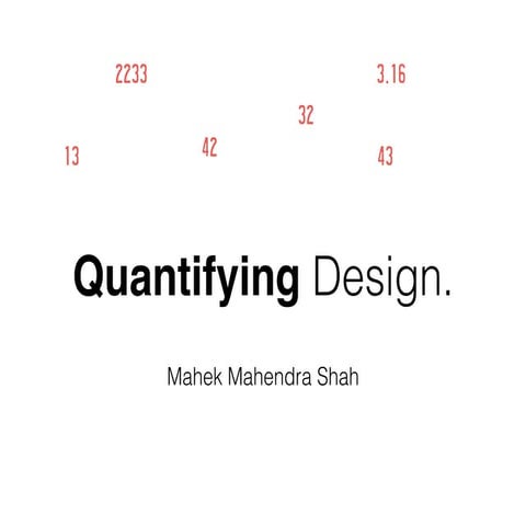 Quantifying Design - NID Bangalore Gyan Adda Talk by Mahek Shah