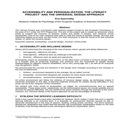 Literacy and accessibility