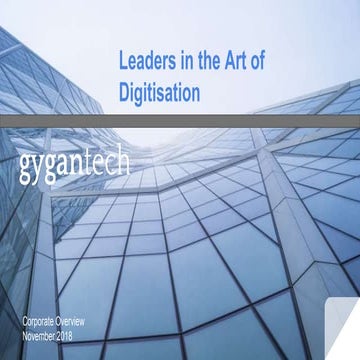 Gygantech - Corporate Presentation 2018