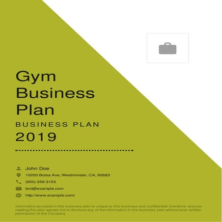 Gym business plan example