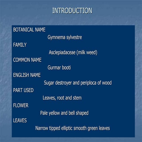 Gymnema sylvestre (Sugar destroyer)