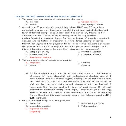 Gyn obs final exam, 2014