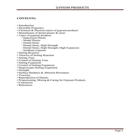 Gypsum products/dental lab technology courses by Indian dental academy