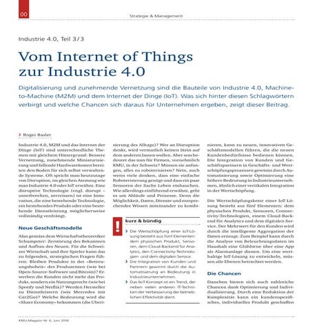 Vom Internet of Things zur Industrie 4.0