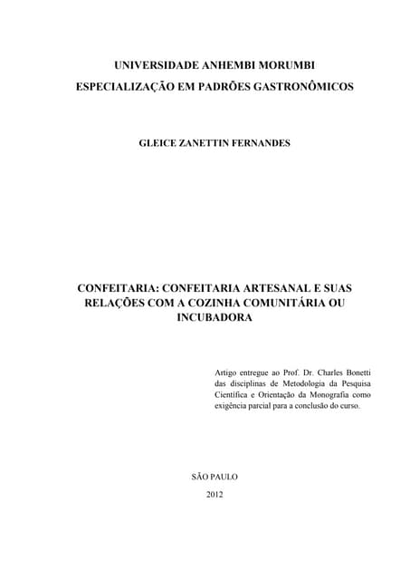 Artigo - Confeitaria Artesanal