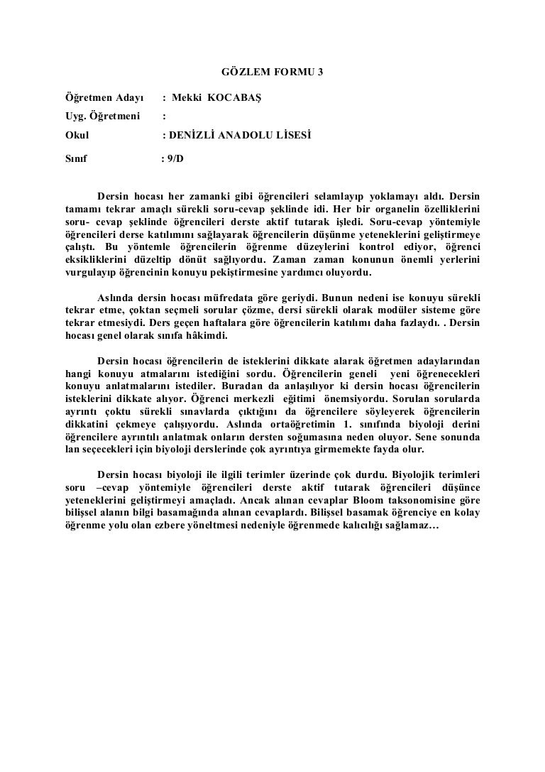 Gözlem raporu nasıl yazılır Gözlem raporu nasıl yazılır