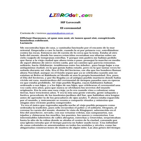 H. p. lovecraft   el ceremonial