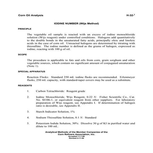 iodin value (Wijs Metode)