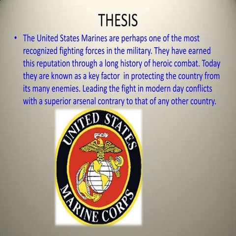 Young Marine & Marine Corps History Presentation | PPTX