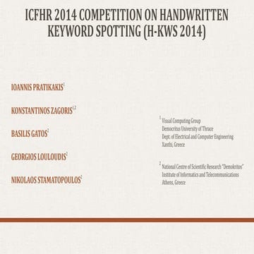 ICFHR 2014 Competition on Handwritten KeyWord Spotting (H-KWS 2014)