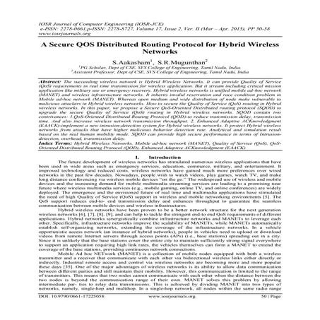 A Secure QOS Distributed Routing Protocol for Hybrid Wireless Networks