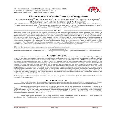 Project Report on "Fabrication & Characterization of ZnO thin film ...