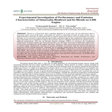 Experimental Investigation on Performance, Emission and Combustion ...