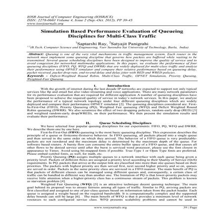 Simulation Based Performance Evaluation of Queueing  Disciplines for Multi-Cl...