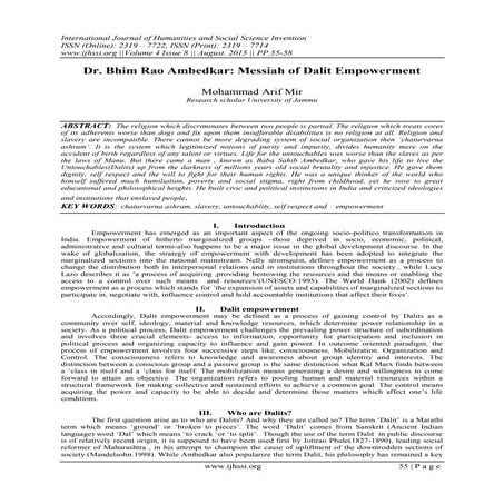 Dr. Bhim Rao Ambedkar: Messiah of Dalit Empowerment