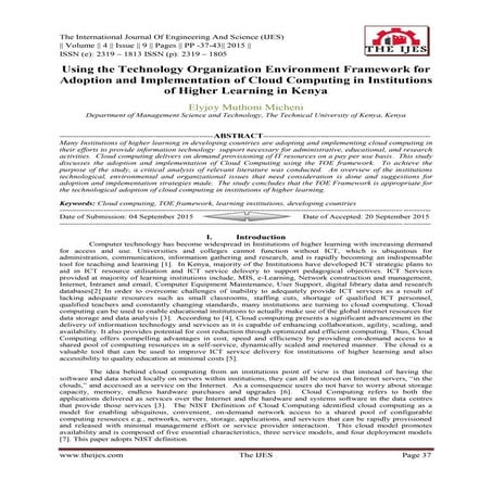 Using the Technology Organization Environment Framework for Adoption and Impl...