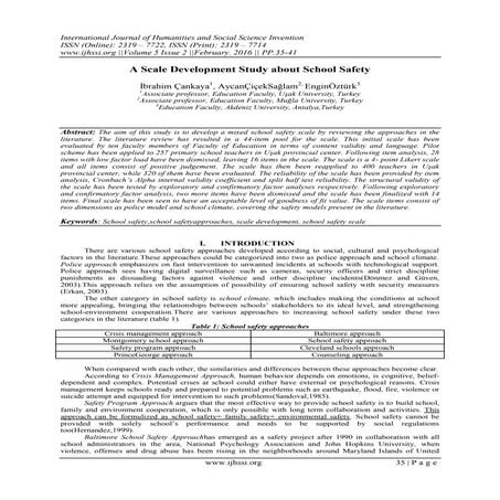 A Scale Development Study about School Safety