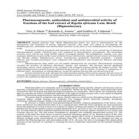 Pharmacognostic, antioxidant and antimicrobial activity of fractions of ...