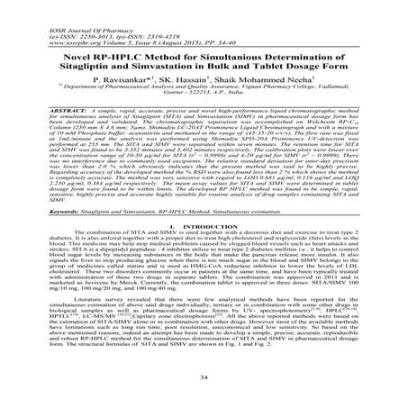 Novel RP-HPLC Method for Simultanious Determination of Sitagliptin and Simvas...